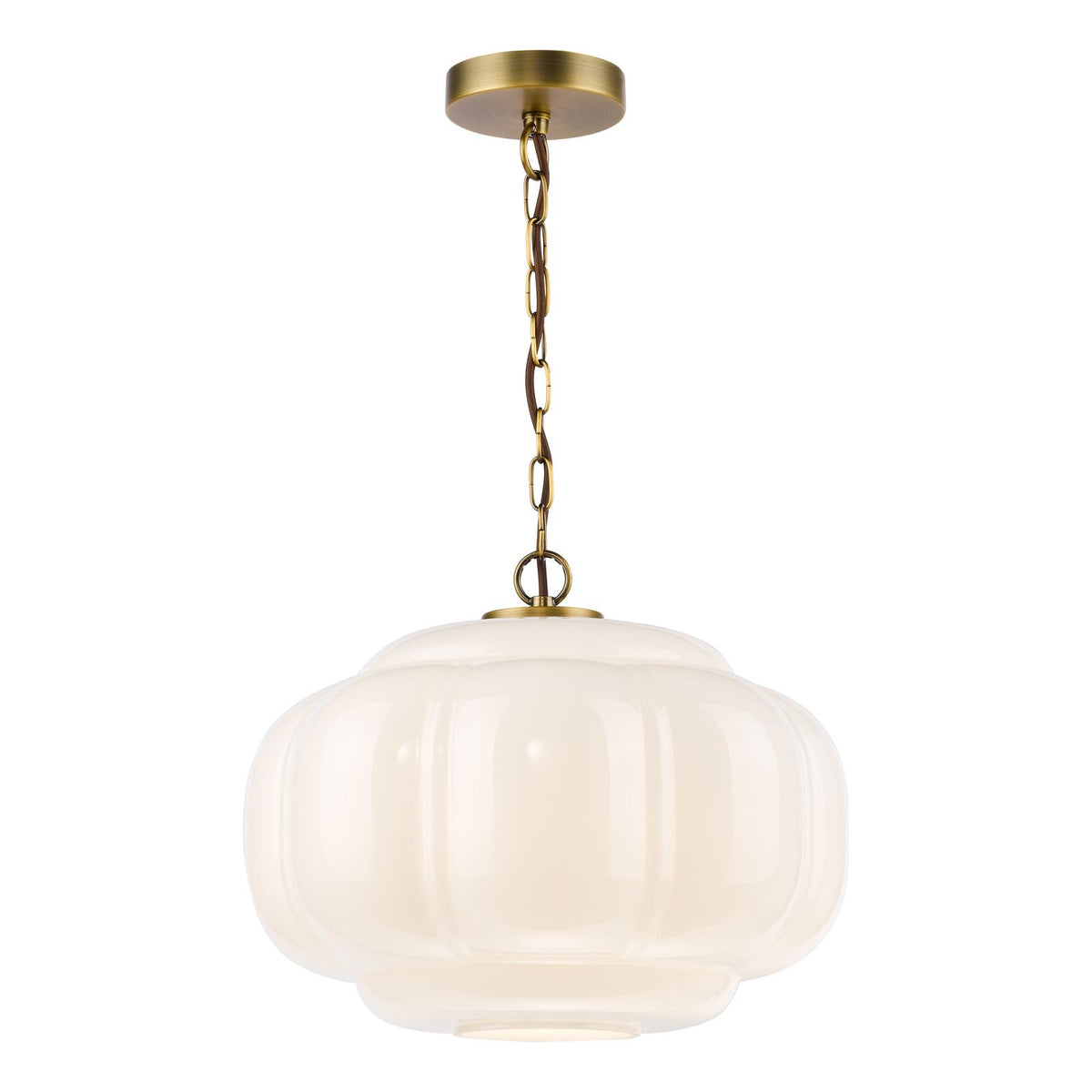 Dar Sumitra Large Pendant Antique Bronze and Opal Glass