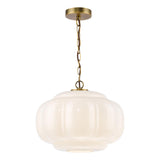 Dar Sumitra Large Pendant Antique Bronze and Opal Glass