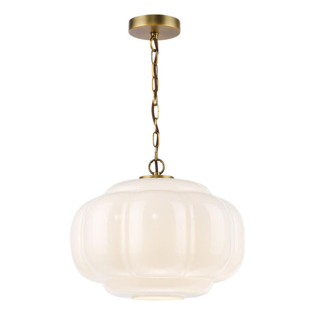 Dar Sumitra Large Pendant Antique Bronze and Opal Glass