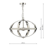 Dar Symbol 3 Light Pendant Satin Chrome –  from Amos Lighting + Home