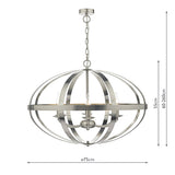 Dar Symbol 6 Light Pendant Satin Chrome –  from Amos Lighting + Home