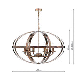 Dar Symbol 6 Light Pendant Petrol Copper –  from Amos Lighting + Home