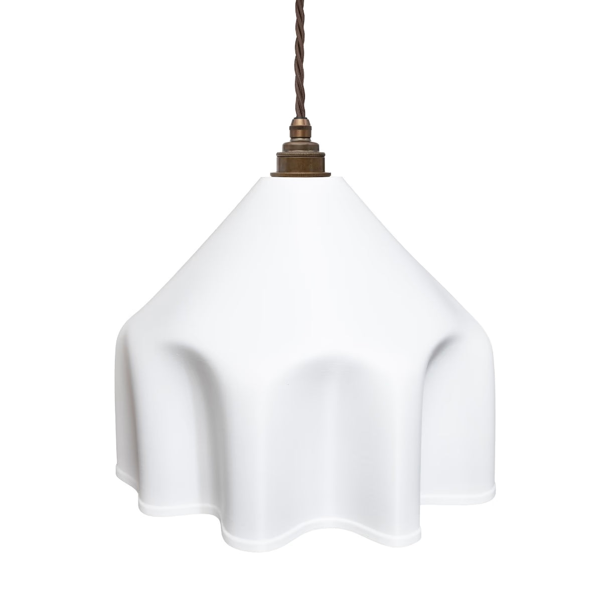Soho Lighting Drape Pendant Grand Soft White Light with Old English Bronze Bulb Holder & Brown Cable