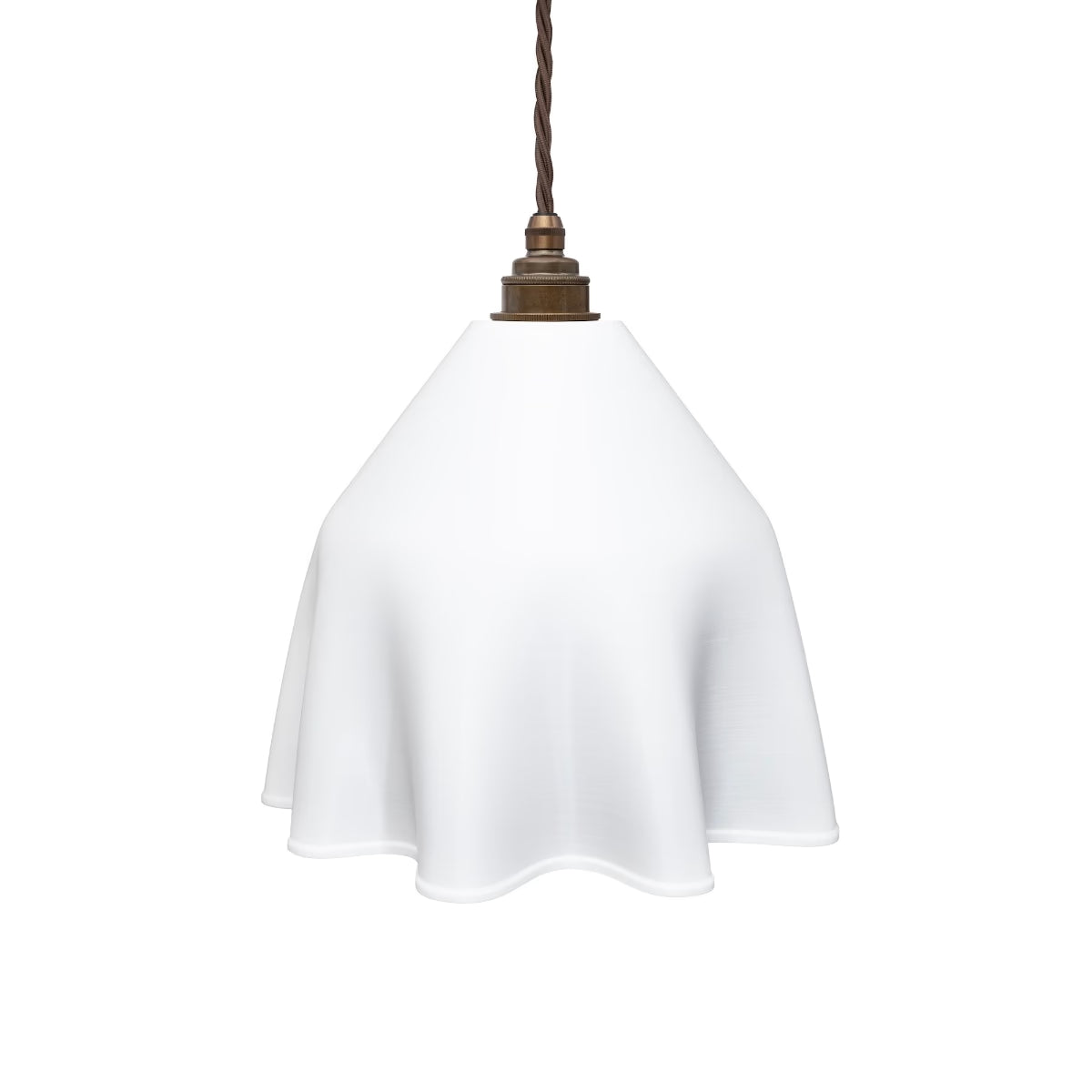 Soho Lighting Drape Pendant Soft White Light with Old English Bronze Bulb Holder & Brown Cable