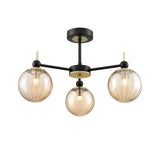 Franklite Solar 3lt Fitting matt black and  satin brass