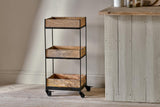 Nkuku Soma Mango Wood Storage Side Table Trolley