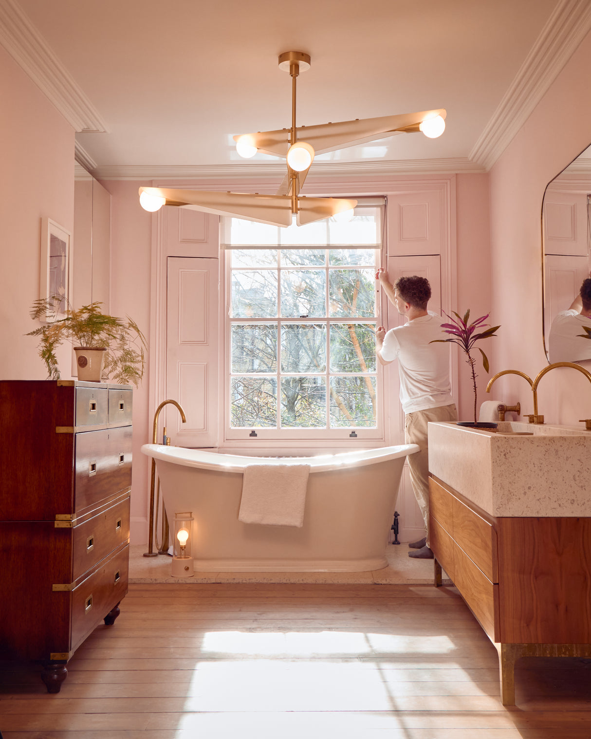 Tala Sycamore Chandelier 3 Tiers in Dusk Pink
