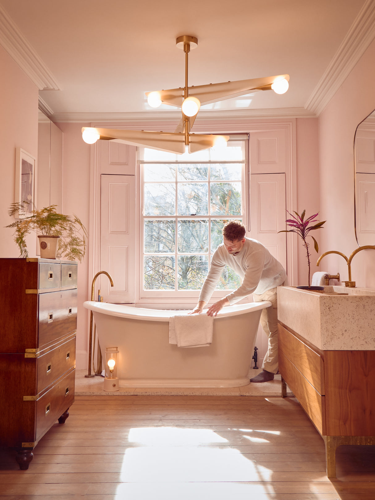 Tala Sycamore Chandelier 3 Tiers in Dusk Pink