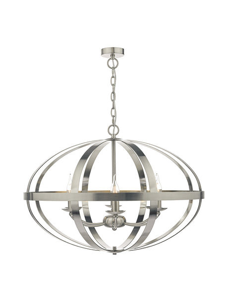 Dar Symbol 6 Light Pendant Satin Chrome –  from Amos Lighting + Home