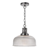 Dar Tack Glass Pendant Industrial Nickel –  from Amos Lighting + Home