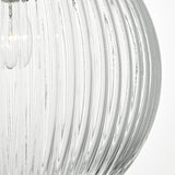 Dar Tamara Pendant Satin Nickel & Ribbed Glass –  from Amos Lighting + Home