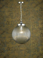 Dar Tamara Pendant Satin Nickel & Ribbed Glass –  from Amos Lighting + Home