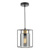 Dar Tatum Pendant Matt Black and Smoked Glass –  from Amos Lighting + Home