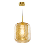 Dar Tavia Pendant Satin Gold and Amber Glass
