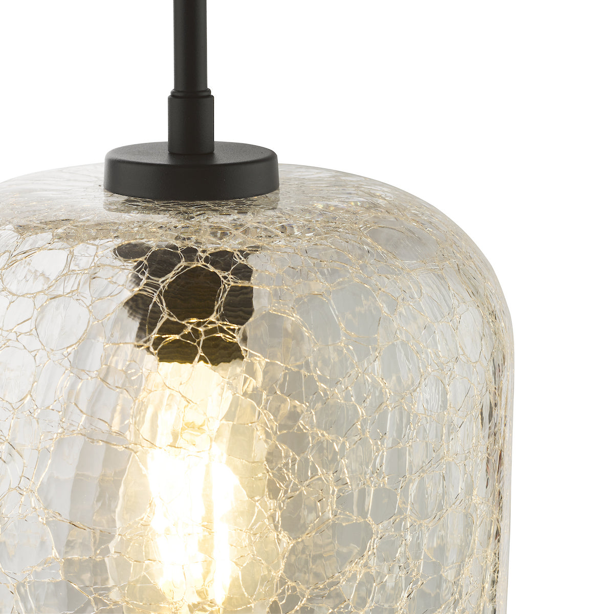 Dar Tavia Pendant Matt Black and Glass