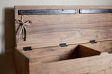 Nkuku Teni Reclaimed Wood Storage Bench with Upholstered Linen Cushion Natural