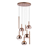 Dar Telis 9 Light Cluster Pendant Matt Bronze and Bronze Ombre Glass LED