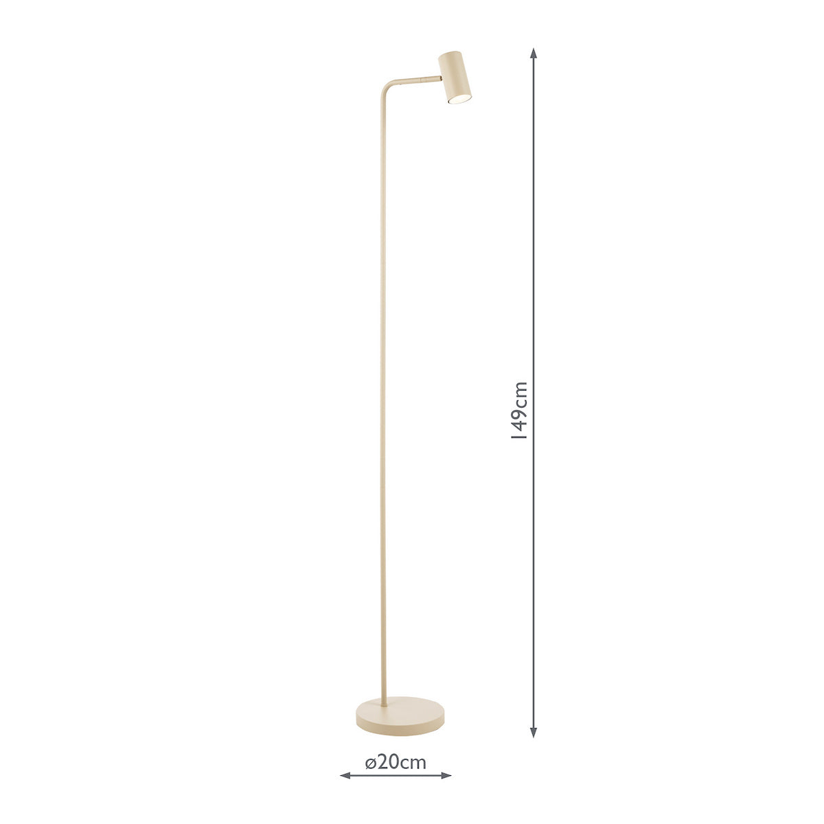 Dar Thierry Task Floor Lamp Matt Taupe