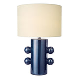 Dar Tisha Table Lamp Blue and Polished Chrome With Shade