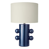 Dar Tisha Table Lamp Blue and Polished Chrome With Shade