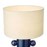 Dar Tisha Table Lamp Blue and Polished Chrome With Shade