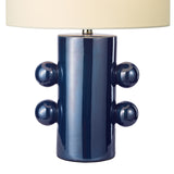 Dar Tisha Table Lamp Blue and Polished Chrome With Shade