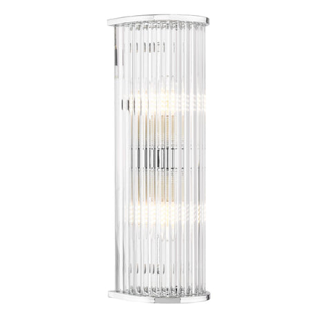 Dar Tobiah 2 Light Bathroom Wall Light Polished Chrome and Glass IP44