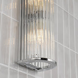 Dar Tobiah 2 Light Bathroom Wall Light Polished Chrome and Glass IP44