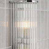 Dar Tobiah 2 Light Bathroom Wall Light Polished Chrome and Glass IP44