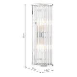 Dar Tobiah 2 Light Bathroom Wall Light Polished Chrome and Glass IP44