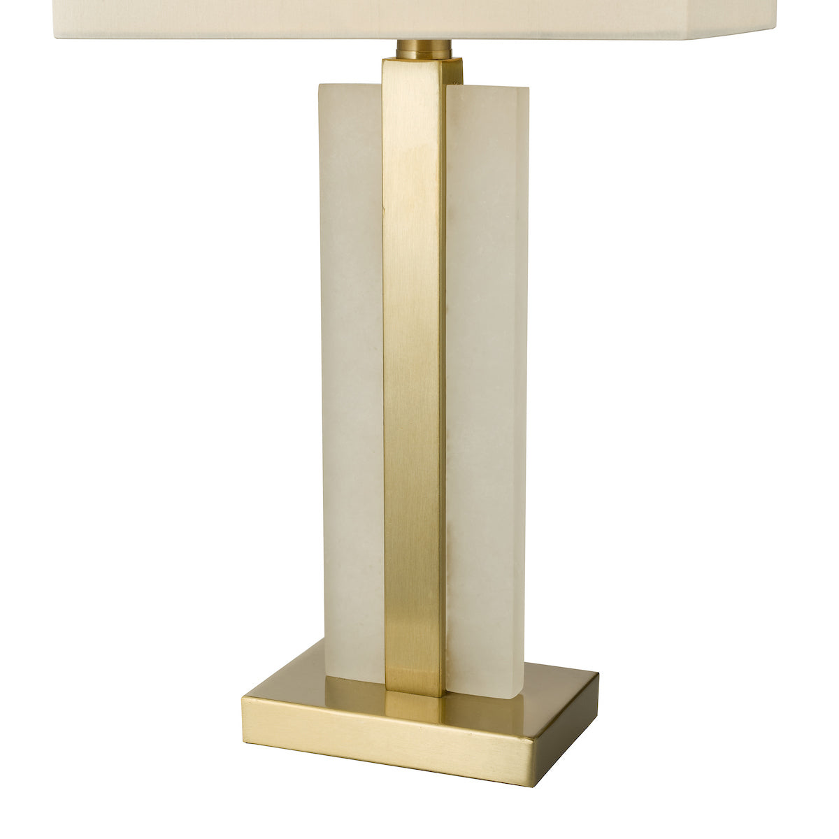 Dar Tokori Table Lamp Alabaster and Brushed Gold With Shade
