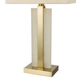 Dar Tokori Table Lamp Alabaster and Brushed Gold With Shade