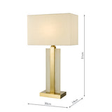 Dar Tokori Table Lamp Alabaster and Brushed Gold With Shade