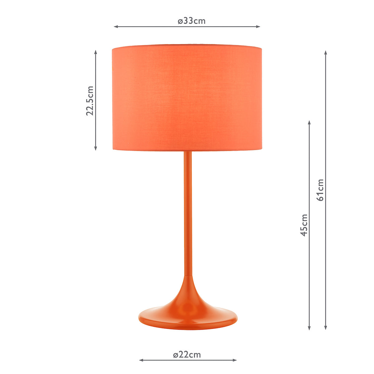 Dar Toledo Table Lamp Satin Orange With Shade –  from Amos Lighting + Home