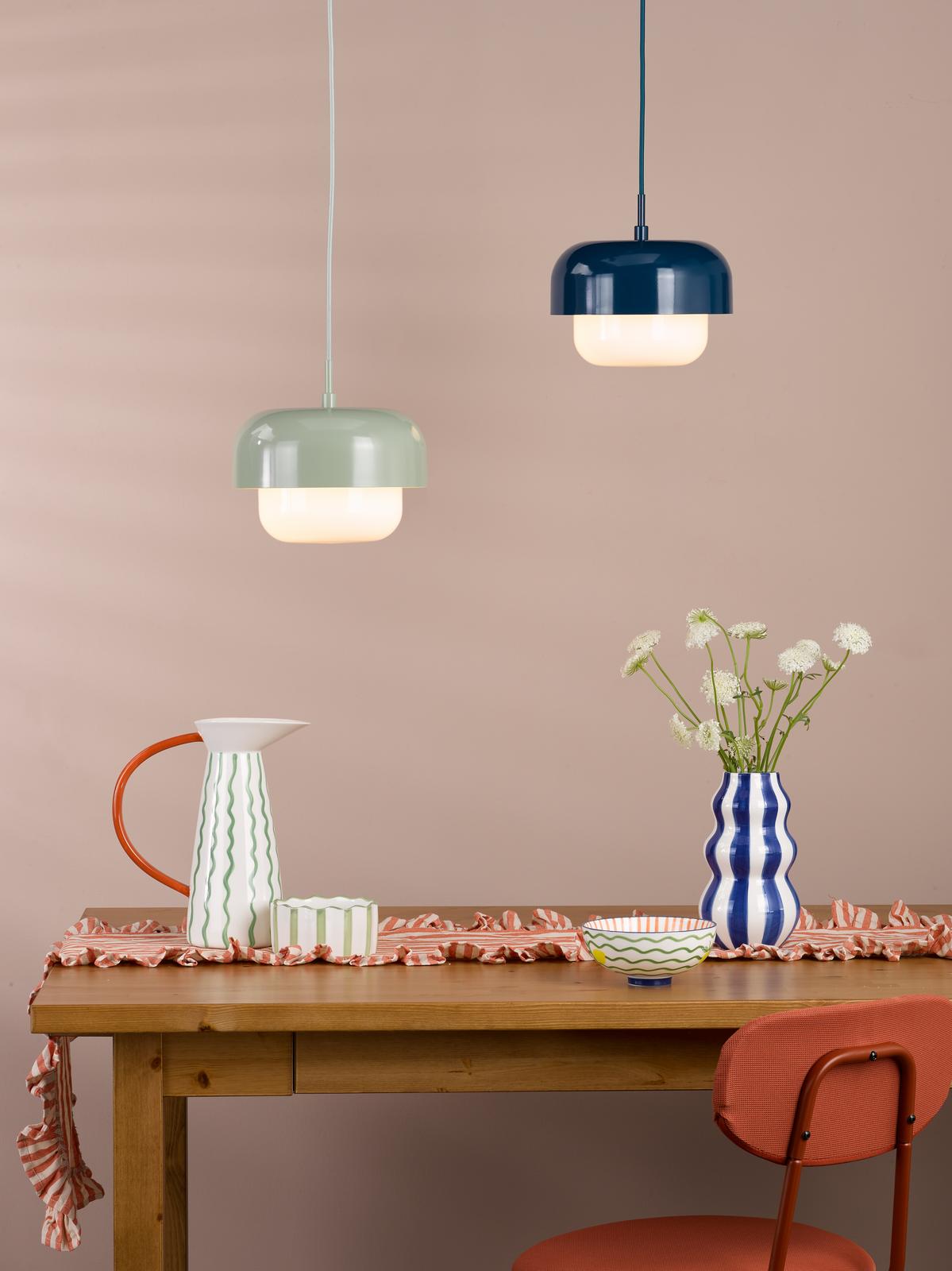 Dar Topanga Pendant Blue and Opal Glass