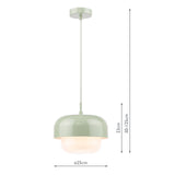 Dar Topanga Pendant Green and Opal Glass