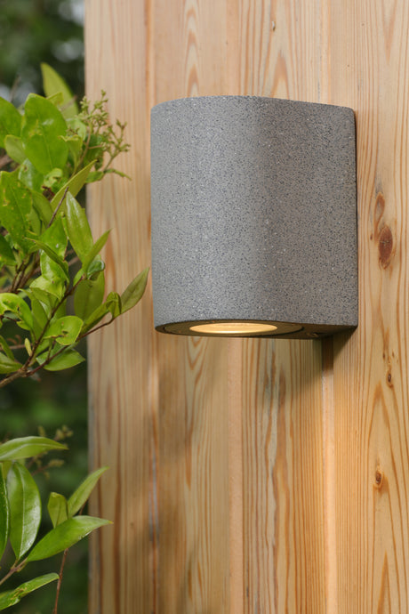 David Hunt Torbay Single Stone Outdoor Wall Light Grey IP65