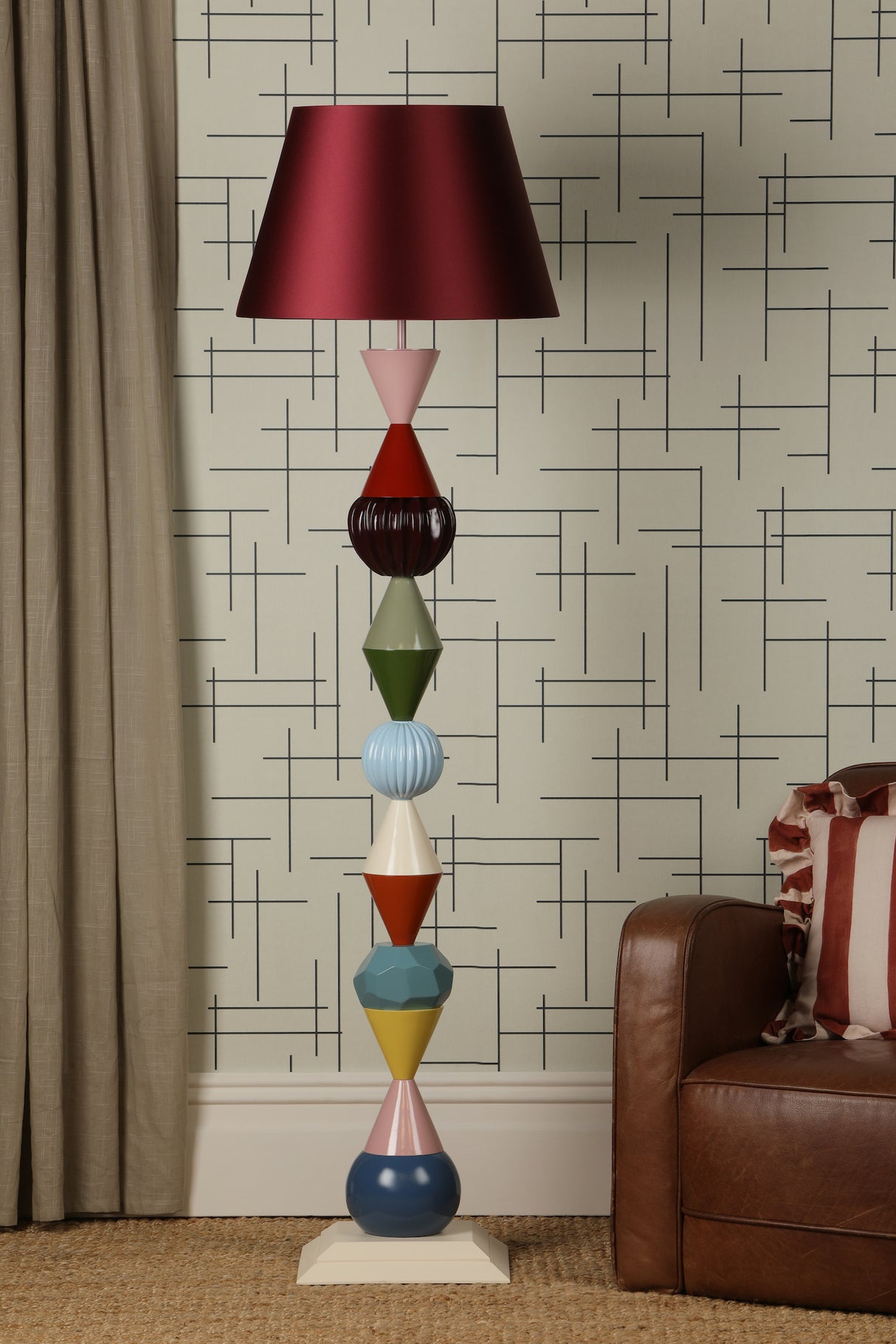 David Hunt Totem Floor Lamp Multi Coloured Base Only