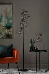 Dar Tower Floor Lamp Black and Copper –  from Amos Lighting + Home