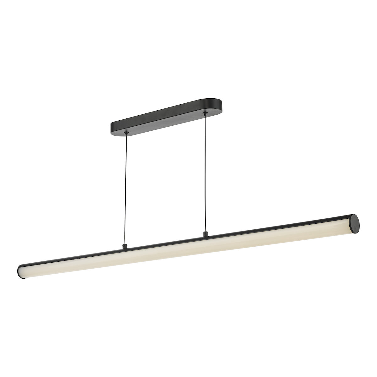 Dar Tube Bar Pendant Satin Black and Opal LED