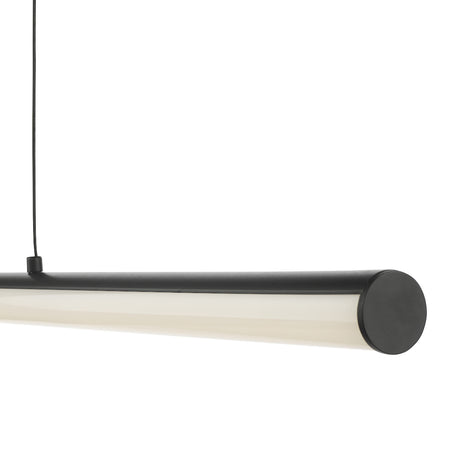 Dar Tube Bar Pendant Satin Black and Opal LED