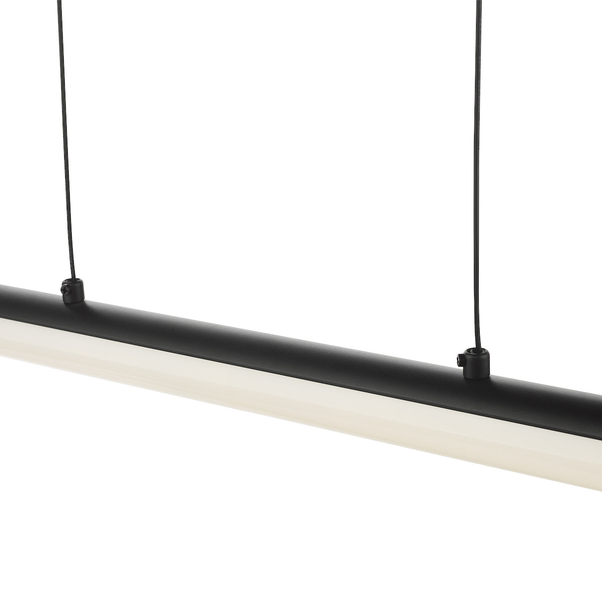 Dar Tube Bar Pendant Satin Black and Opal LED