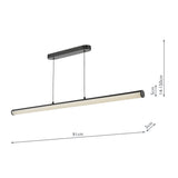 Dar Tube Bar Pendant Satin Black and Opal LED