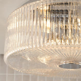 Dar Twyman 4 Light Bathroom Ceiling Light Polished Chrome and Ribbed Glass IP44