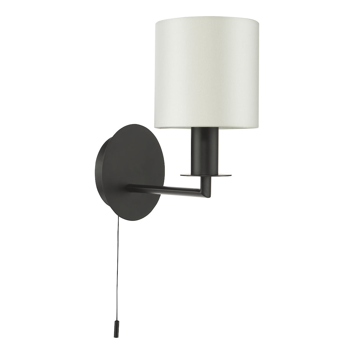 Dar Tyler Wall Light Matt Black With Shade