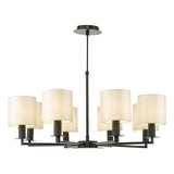 Dar Tyler 8 Light Armed Pendant Matt Black With Shade