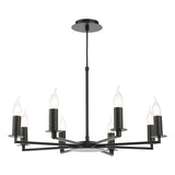 Dar Tyler 8 Light Armed Pendant Matt Black Fitting Only