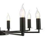Dar Tyler 8 Light Armed Pendant Matt Black Fitting Only