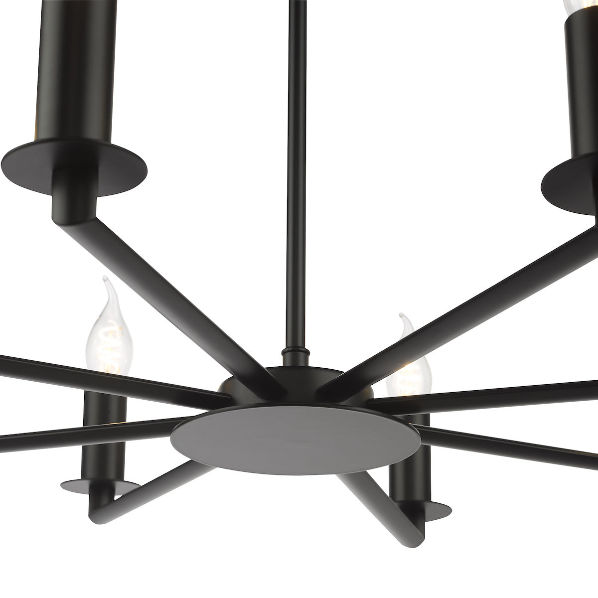 Dar Tyler 8 Light Armed Pendant Matt Black Fitting Only