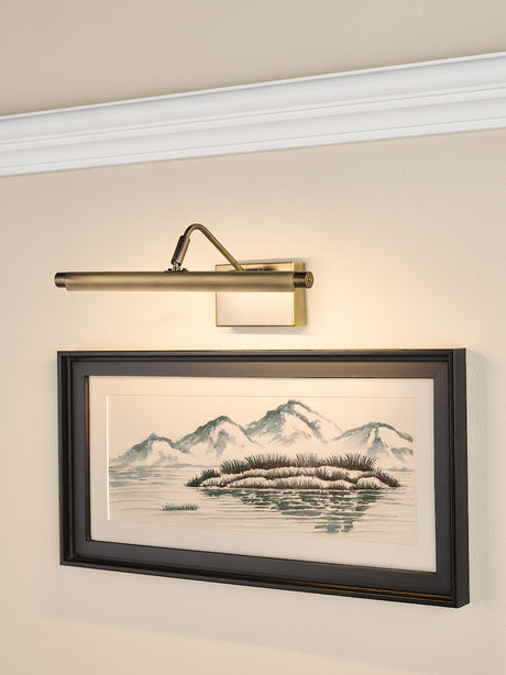 Dar Tyrus 35cm Picture Light Brushed Bronze LED